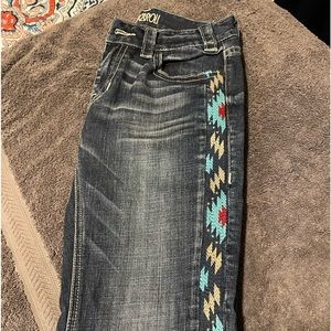 Rock & Roll women’s jeans with design. Never Worn. No tags. Bootcut size 27/32